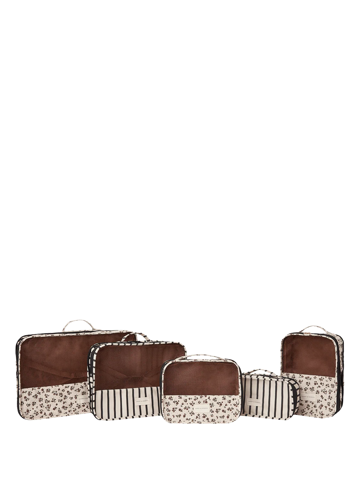 Pack-It-Up Five Piece Packing Cube Set Brown Floral - Image 4