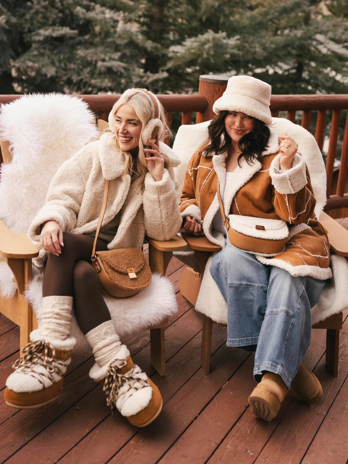 The Icon Crossbody Teddy Faux Fur Camel - Image 10