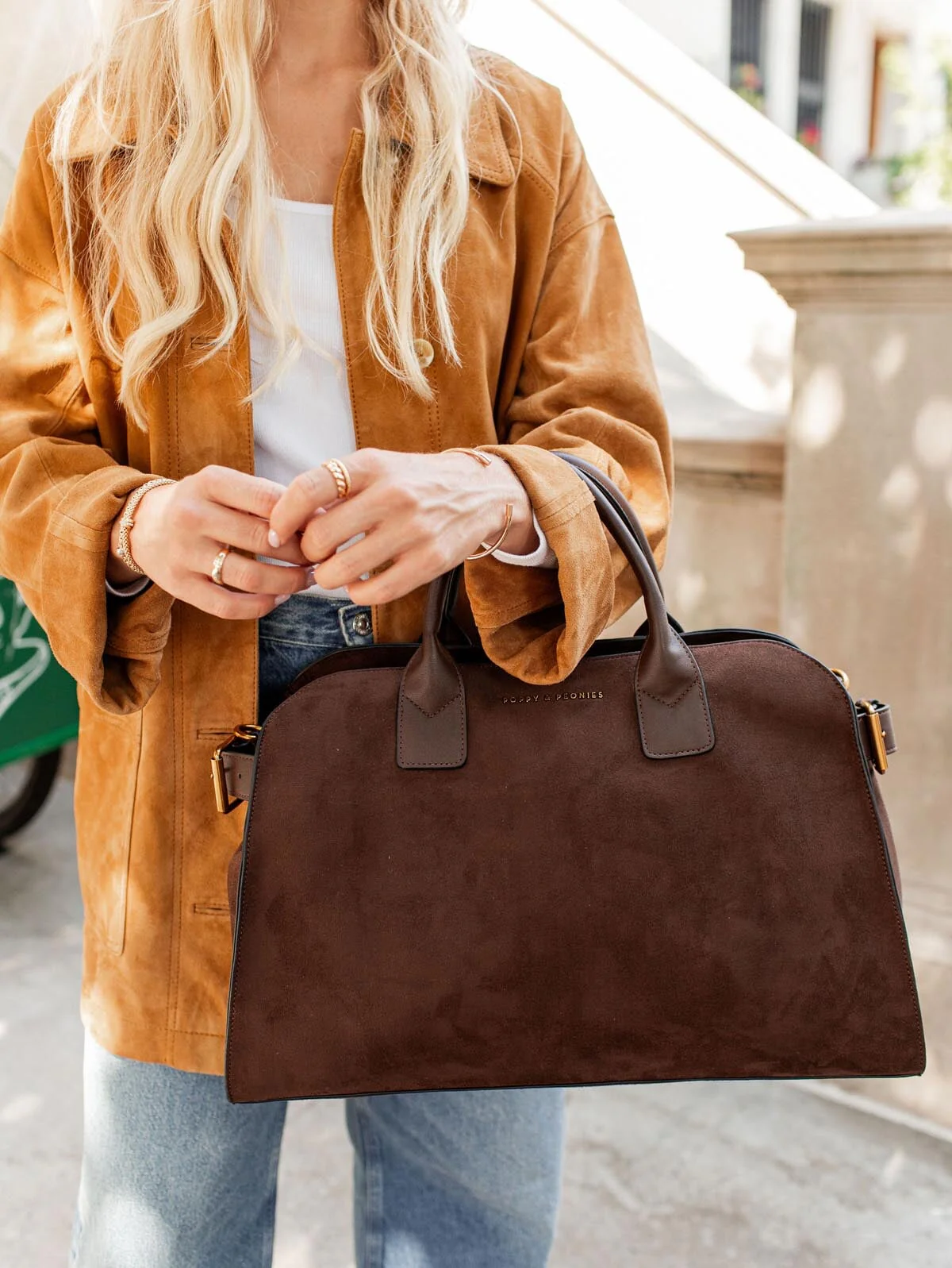 Uptown Tote Suede Espresso - Image 3